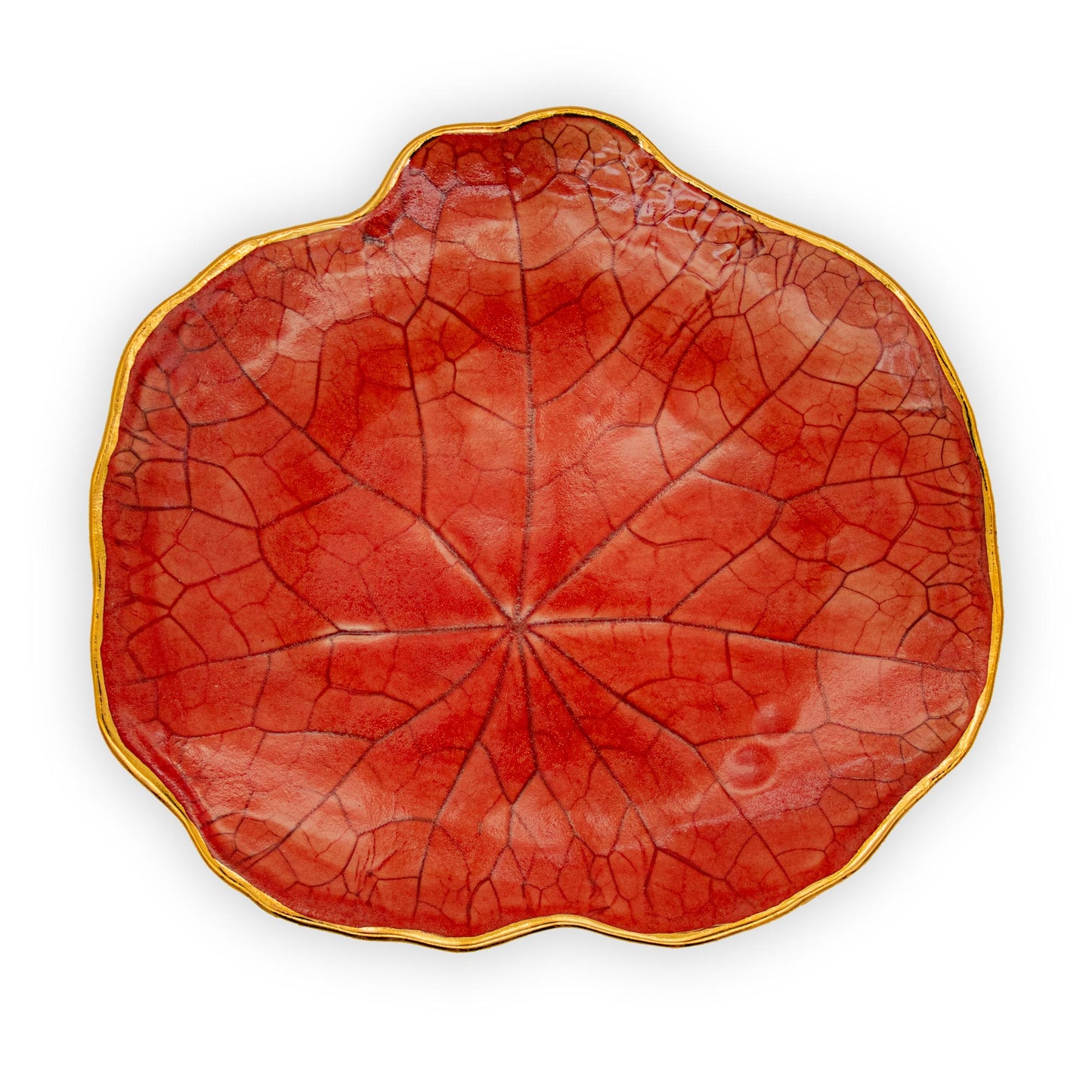 Nasturtium Leaf Impression Large Ceramic Plate